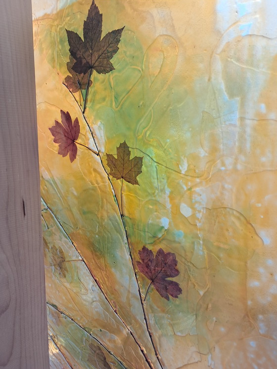 Image 1 of Porte vintage Résine Branches et feuilles signée LEONARD 1980