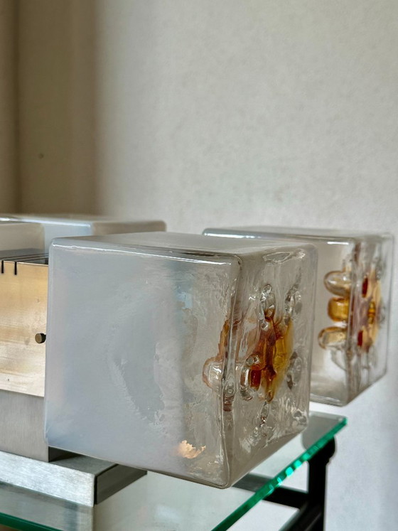 Image 1 of Large Mid-Century Modern Mazzega Murano Glass Sconces by Gaetano Sciolari, 1970s - A Pair