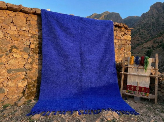 Magnifique tapis artisanal bleu en laine 200cmx300cm – Cotton (photo 5 of 12)