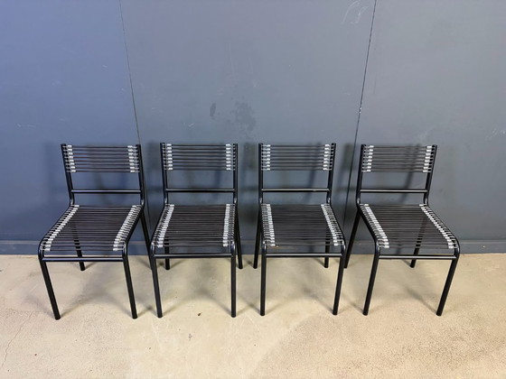 Set Of 4 Sandow Dining Chairs By Rene Herbst, 1980s – Metal (photo 3 of 9)