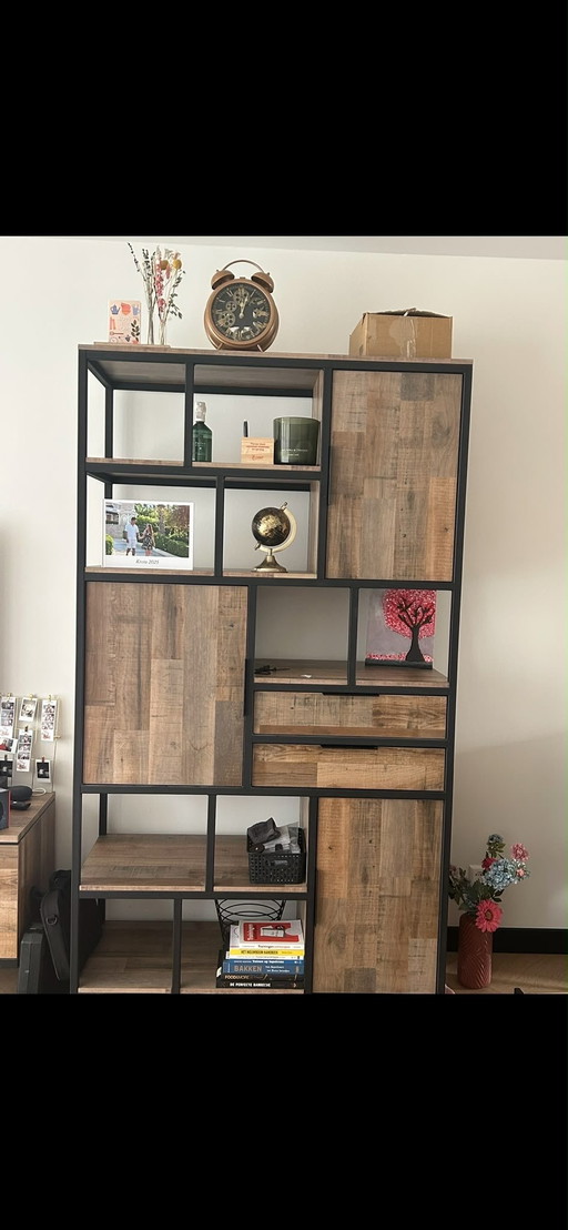 Bombay Old Teak Wall Cabinet Van Bommel Wonen – wandkast, Metal, Wood