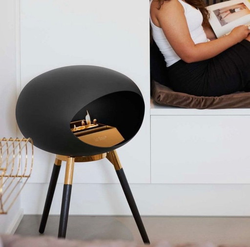 Cheminée Bio-Éthanol Le Feu Low Ground – decoratieve objecten, Metal, Wood