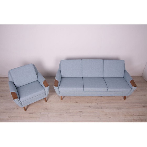 Image 1 of Mid Century Deense bank en fauteuil, jaren 1960