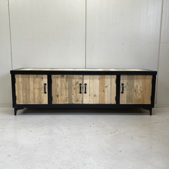Meuble TV Armoire Upcycling Réemploi Bois de Récupération Fait Main – Meubles tv, Wood (photo 3 of 9)