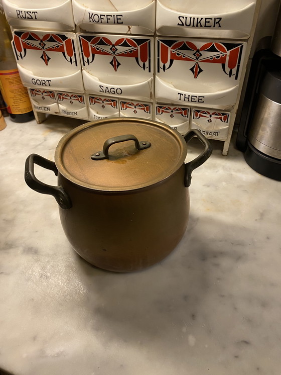 Image 1 of French jam bowl. Marmite pan