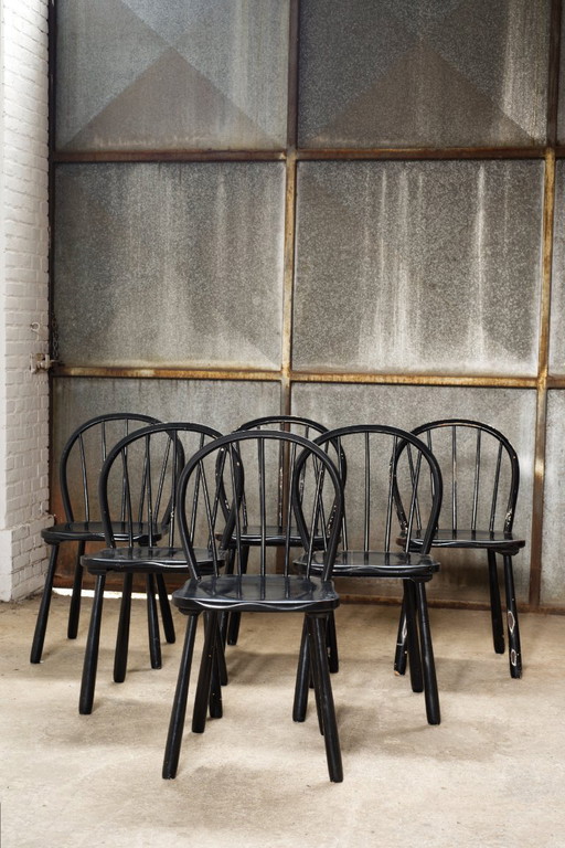 6 sedie da pranzo "Windsor" di Jørgen Anker Heegaard, Fritz Hansen, 1940