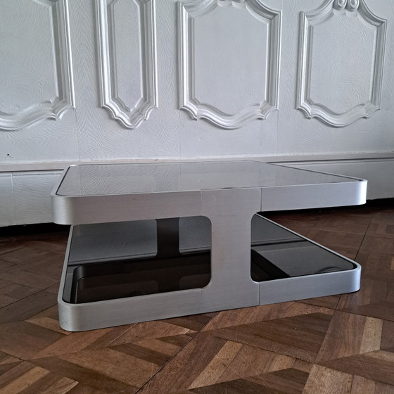 Mesa de centro estilo era espacial de los años 70 – Mesas de centro, Aluminium, Glass (photo 6 of 6)