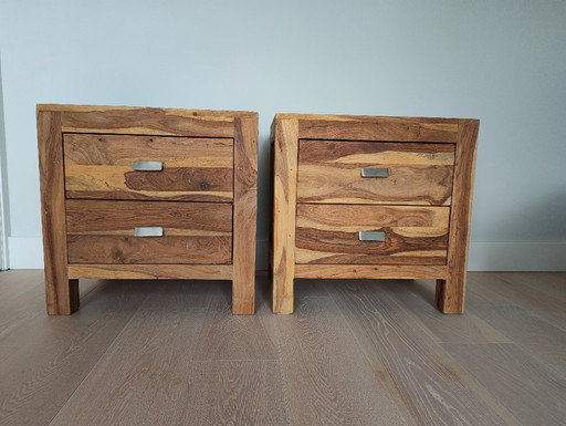 Lot de 2 tables de chevet Wolf Möbel Bois de sheesham