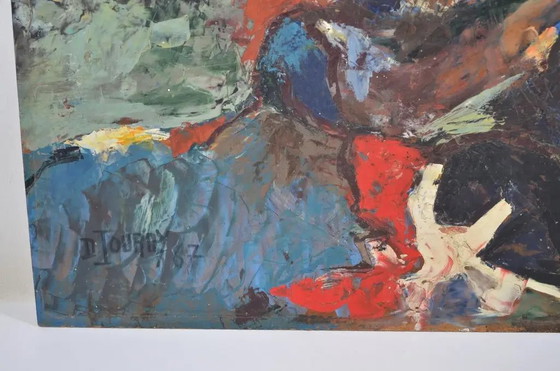 D. Jouroy (20. Jahrhundert) „Porträt eines Mannes“ Öl auf Hartfaserplatte, signiert und datiert 1967 (photo 6 of 12)