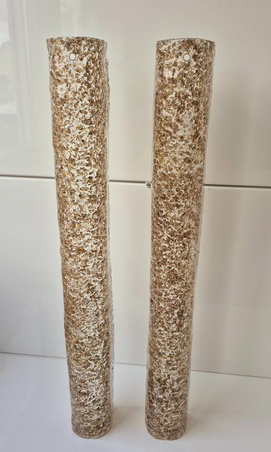 Image 1 of 2 cristales de repuesto para aplique de pared Hillebrand Murano de 60 cm con varilla de cristal hielo