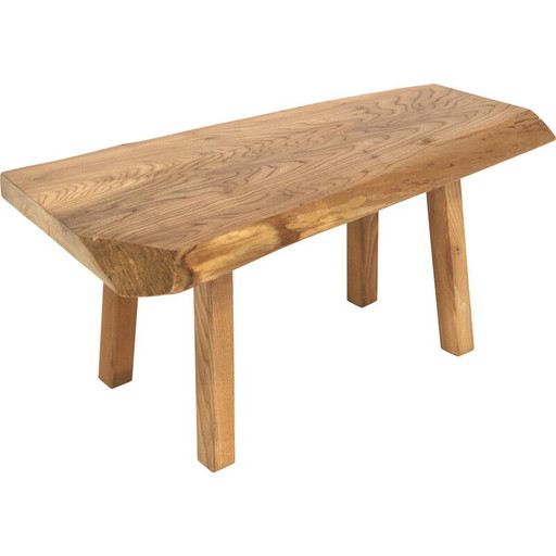 Mesa de centro vintage de olmo, Suecia, 1970