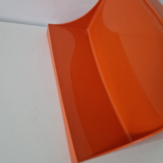 Image 1 of Oranje wandplank met kapstok spaceage jaren 70 
