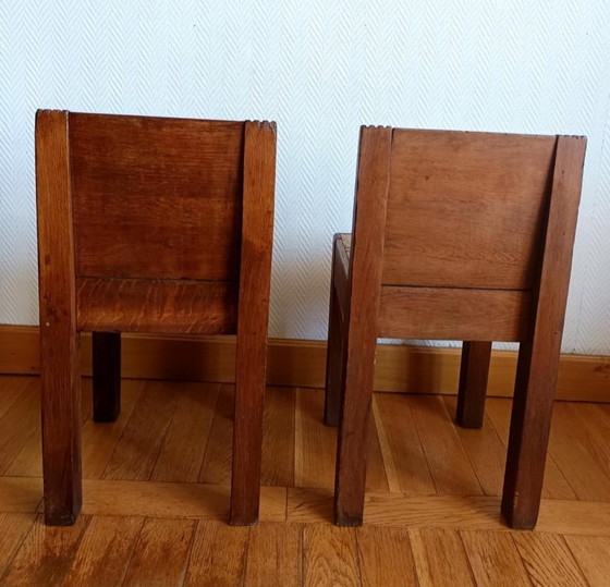 Image 1 of 2x art deco wooden children's chairs