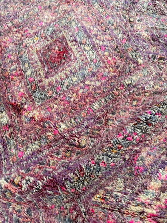Image 1 of Boujad tapijt 210x390 cm – Vintage Marokkaans tapijt – Groot handgemaakt wollen vloerkleed