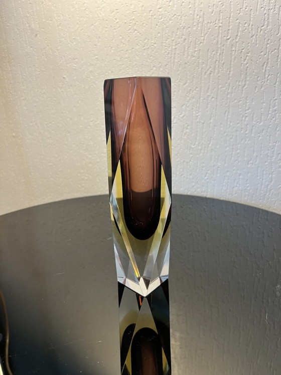 Mid-Century Murano faceted Sommerso glass vase (Luigi Mandruzzato) (photo 8 of 12)