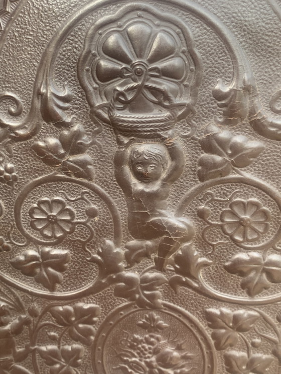 Fauteuil, Type: Siège Royal, Noyer Espagnol Ou Sud-Français Avec Cuir D'origine – Wood, Leather (photo 7 of 8)