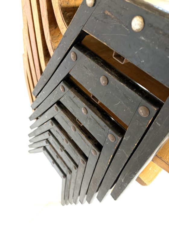 Image 1 of Lot de 15 chaises empilables en contreplaqué, Ronald Rainer '50