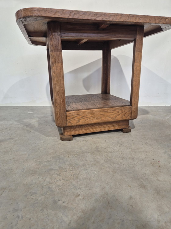 Image 1 of Quadratischer Beistelltisch aus Eiche im Art-déco-Stil