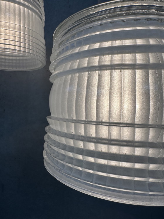 Image 1 of Lampe suspendue industrielle vintage - Europhane (verre dépoli)