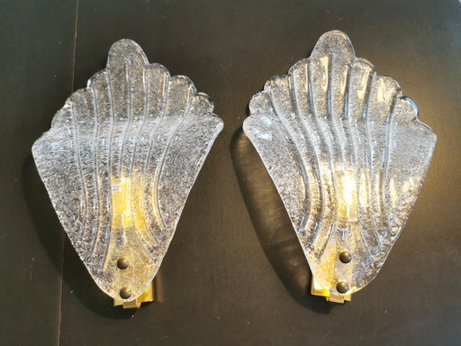 Coppia di applique italiane vintage Barovier & Toso