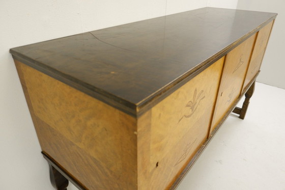 Image 1 of Swedish Birch Art Deco Intarsia Buffet ,Carl Malmsten,Haga Model 1930S