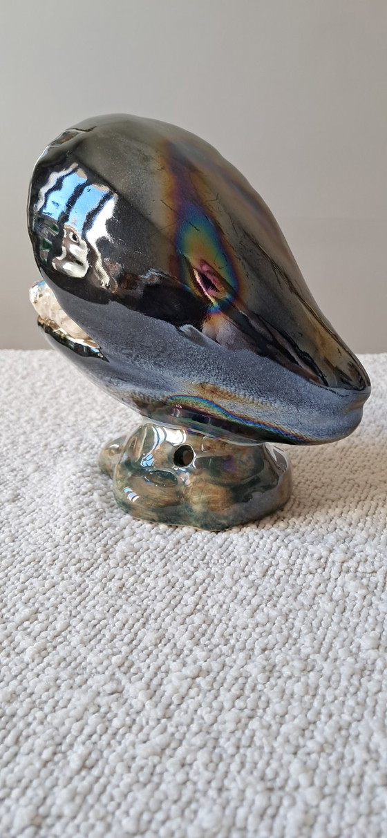 60s shell lamp made in France, Table lamps, Ceramic, Multi Color (photo 3 of 8)