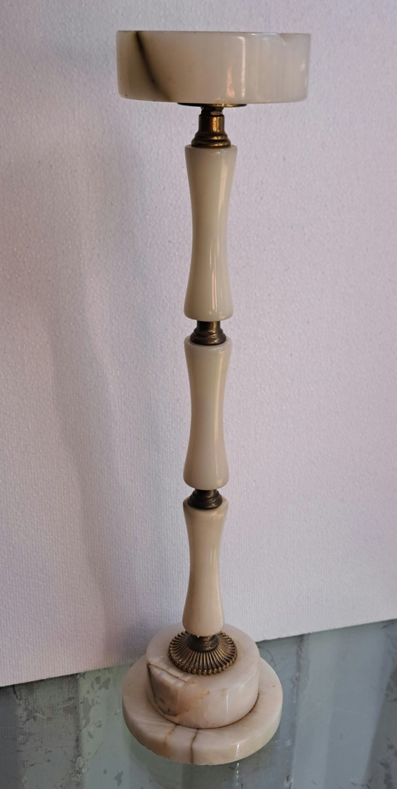Cendrier sur pied vintage Onyx & Laiton années 60/70 – Mid Century – 56,5 cm – Objets déco, Stone, Brass (photo 8 of 10)