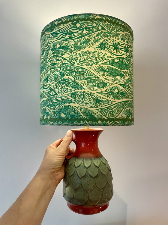 Jasba draadloze tafellamp - West-Duits aardewerk met visdecoratie | 41 cm – Jasba - West Germany, Tafellampen (photo 5 of 15)