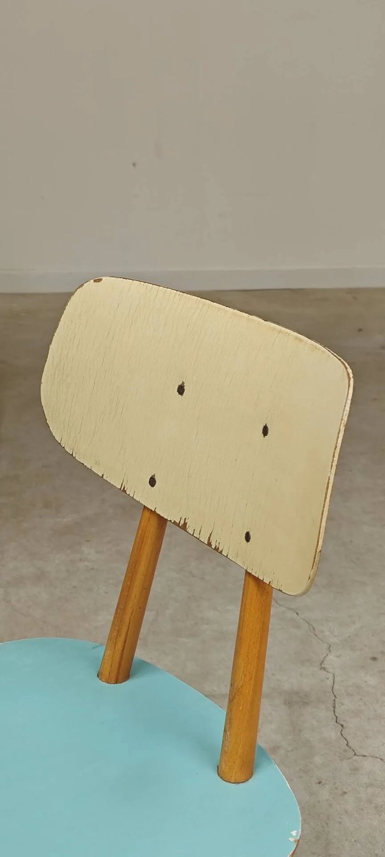 Lot de 4 chaises en bois bleu clair TON Bystrice (Thonet), lot 2. – Chaises de salle à manger, Wood (photo 5 of 22)