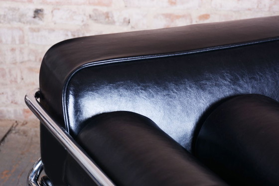 Divano Bauhaus restaurato, acciaio cromato, pelle di alta qualità, ceco, anni '30 – Divani, Leather, Metal (photo 5 of 13)
