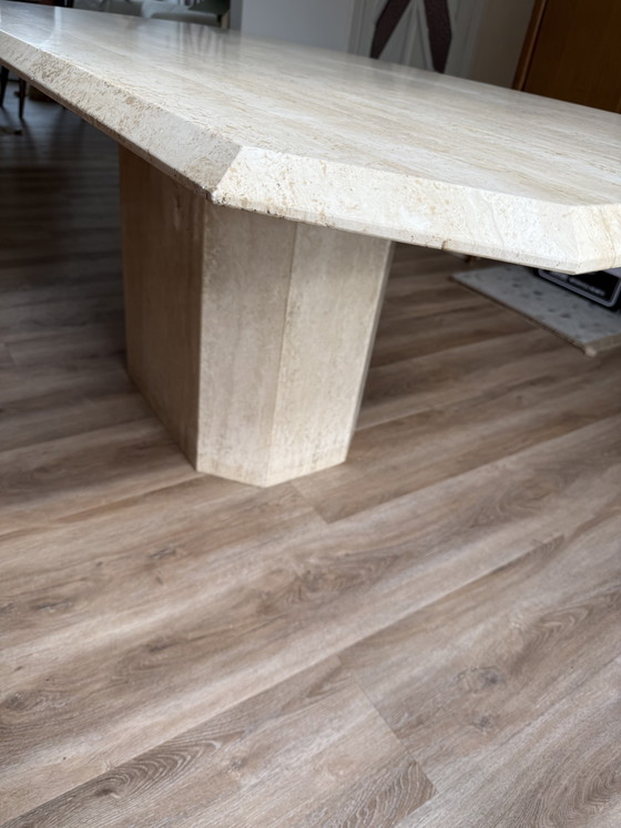 Vintage Travertine Dining Table (photo 7 of 8)