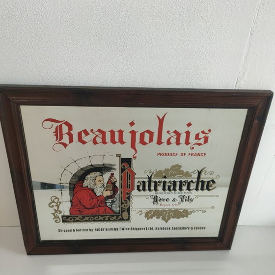 Image 1 of Vintage Beaujolais pubspiegel wanddecoratie spiegel