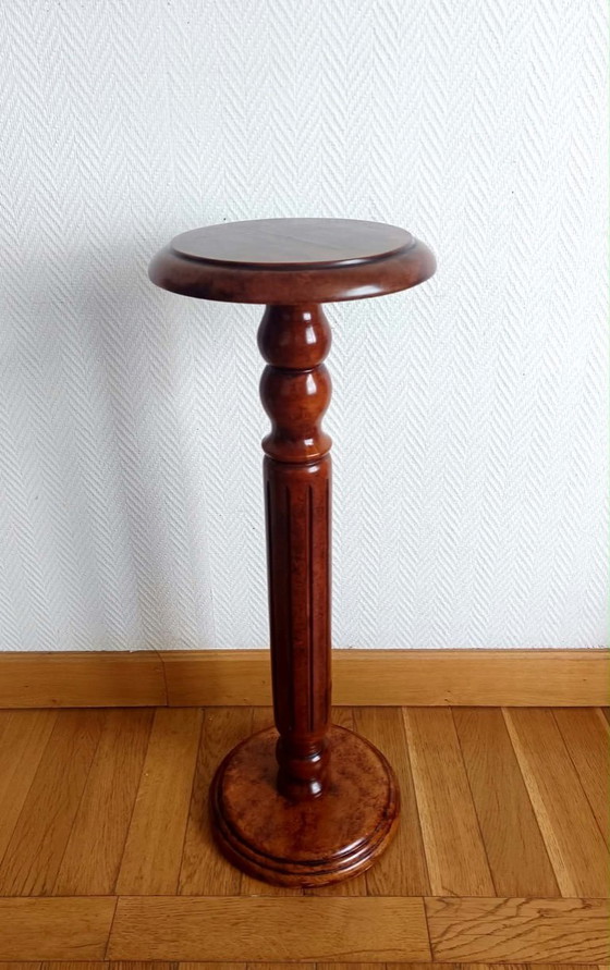 Sellette colonne en bois teinté mouluré – Objets déco (photo 4 of 6)