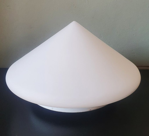 Grote (30 cm) Minimalistische midcentury glazen wand/plafondlamp. 