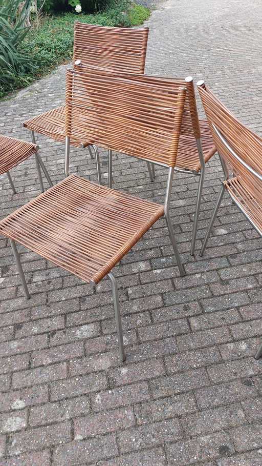 5x Pierantonio Bonacina vintage leer Miss-B chair