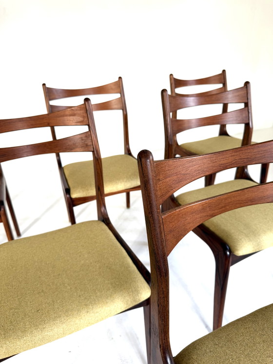 Set di 6 sedie da pranzo danesi restaurate anni ‘60 – Legno, Lana (photo 5 of 15)
