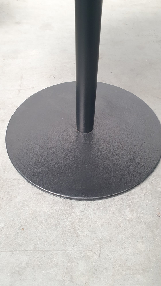 Image 1 of Round mixed wood table 100cm cast iron base Pedrali
