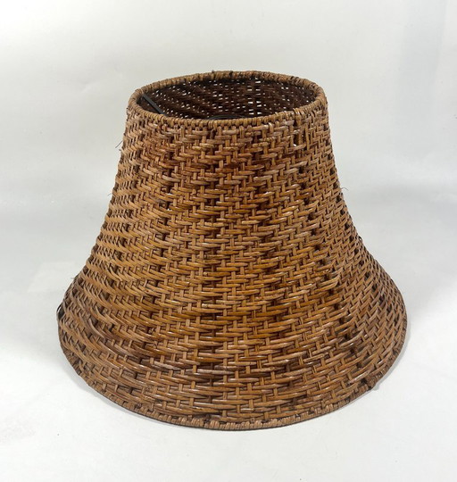 Large vintage rattan lampshade - IKEA "VITTE" - Catalog 2000 - Ø 44 cm