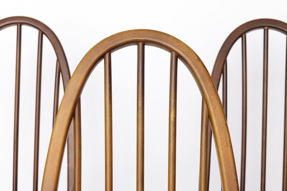 Image 1 of Set of 6 Ercol Quaker Windsor Dining Chairs | 1960s British Mid-Century Modern, Solid Elm Wood, Vintage Design