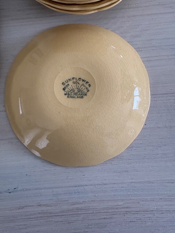 Image 1 of Piatti per torta vintage a forma di girasole