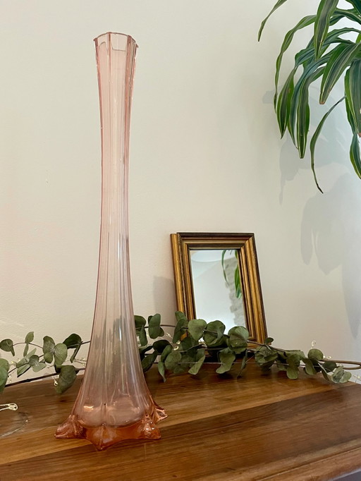 Rosa Glas-Solifleurvase