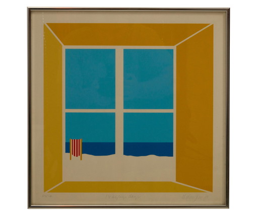 Ole Kortzau Lithografie Kopenhagen der 1970er Jahre.