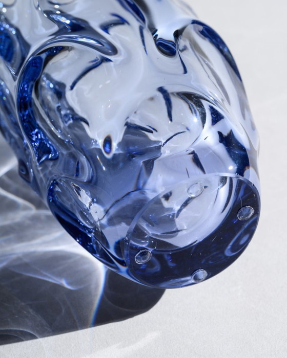 Image 1 of Mid-Century Glass Duo Jan Beránek Škrdlovice Sculptural Mastery in Lilac & Pink