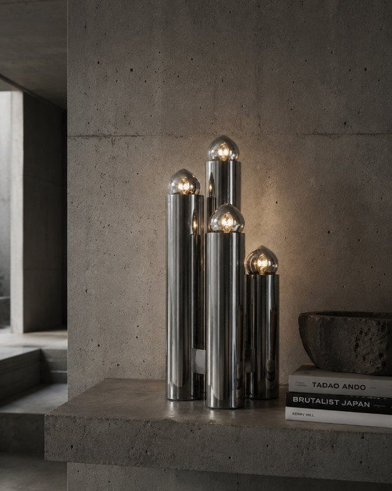 Image 1 of Mid-Century Modern Chrome Table Lamp by Gaetano Sciolari, 1970s