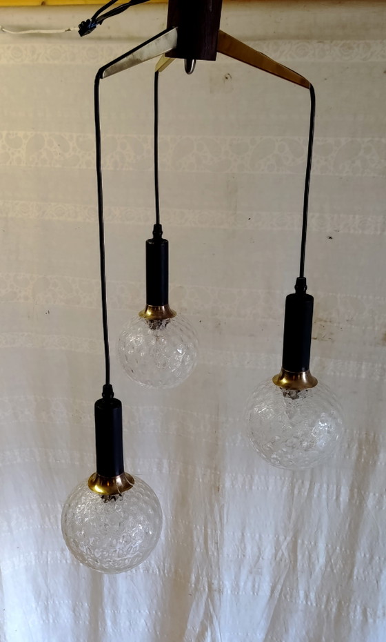 Lampadario a cascata a 3 luci anni '50/'60 – Glass (photo 10 of 12)