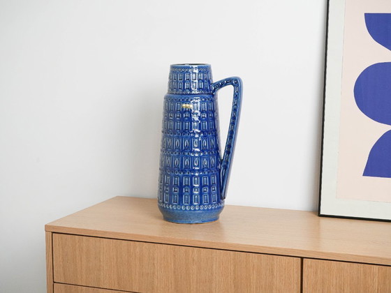 Image 1 of Blaue Keramikvase, deutsches Design, 1960er Jahre, hergestellt von Scheurich