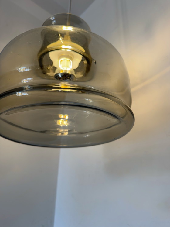 Image 1 of Smoked glass Space Age pendant light, 1970s