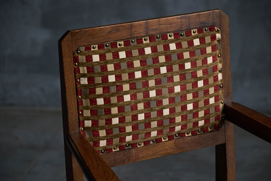 Image 1 of Set di 6 poltrone vintage della scuola di Amsterdam, Paesi Bassi 1940