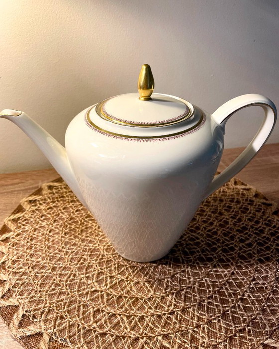 Image 1 of Eschenbach Bavaria theepot met gouden rand – Vintage porseleinen theepot Duitsland – 20 cm – Klassiek elegant