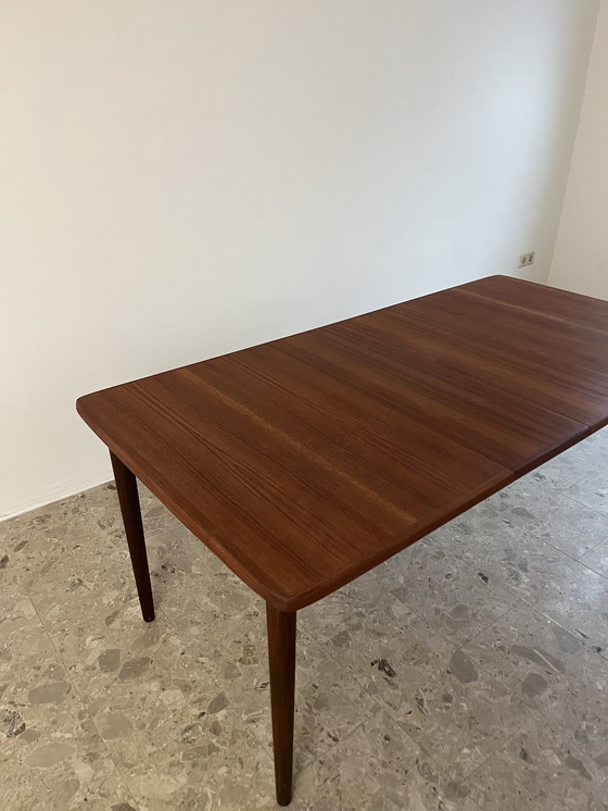 Image 1 of Norwegian mid-century dining table; Gustav Bahus, teak